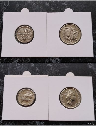 Распродажа с 1 рубля!!! Австралия 2 монеты (5, 10 центов) 1990 г. UNC