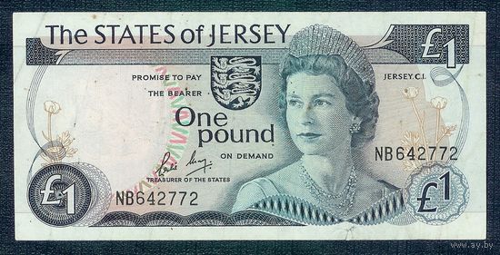 Джерси 1 фунт 1976-1988 год.