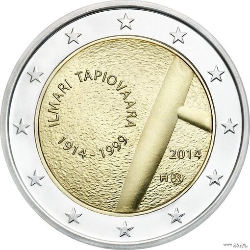 2 евро 2014 Финляндия 100 лет со дня рождения Илмари Тапиоваара UNC из ролла