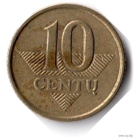 Литва. 10 центов. 1999 г.