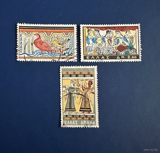 Греция 1961 год Культура Искусство Серия 3 марки Mi:766,769,770 Гашеные