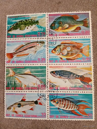 Гвинея Экваториальная 1974. Аквариумные рыбки