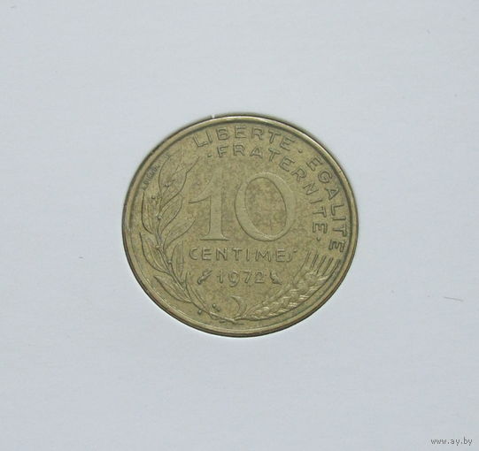 Франция 10 сантимов 1972 в холдере