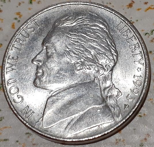 США 5 центов, 1993 Jefferson Nickel Отметка монетного двора: "D" - Денвер (14-12-42)