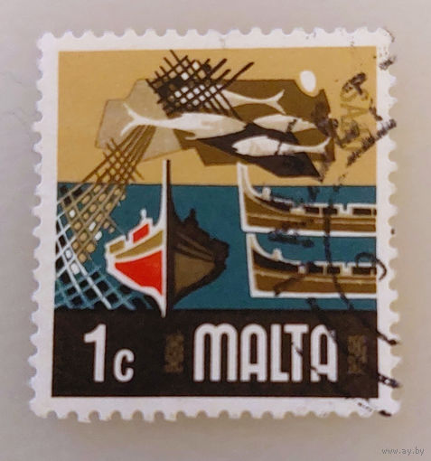 Мальта 1973. Стандарт. Рыба. Лодка