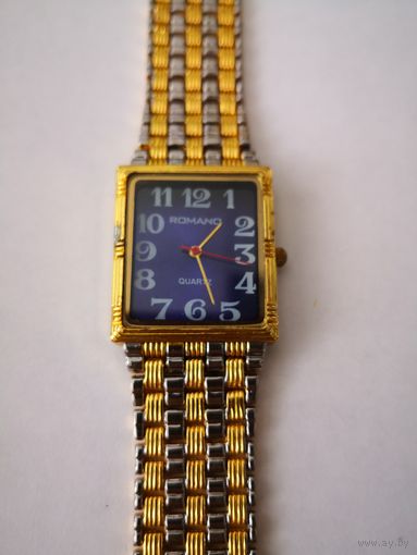 Красивые наручные кварцевые часы. с браслетом. ROMANO,  новая батарейка..