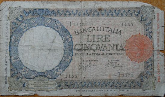 Италия 50 лир 1948г.