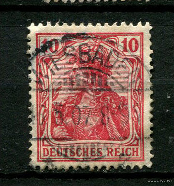 Рейх - 1905/1913 - Аллегория Германия 10Pf - [Mi.86ii] - 1 марка. Гашеная.  (Лот 119BY)
