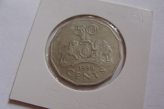 Эсватини "Свазиленд"  50 центов 1998 год  КМ#52  "Король Мсвати III"