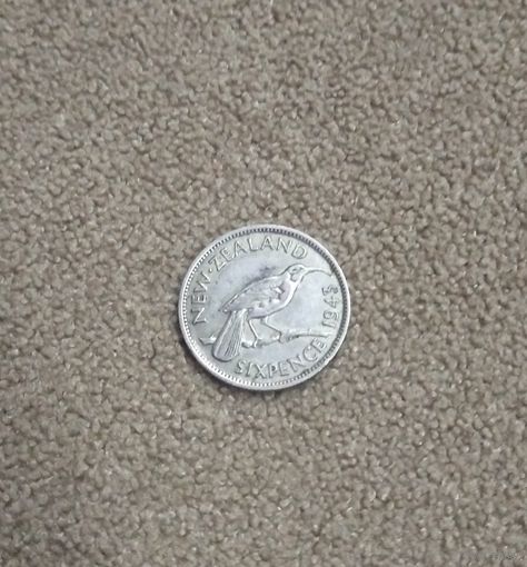 Новая Зеландия 6 пенсов 1943 Георг VI серебро