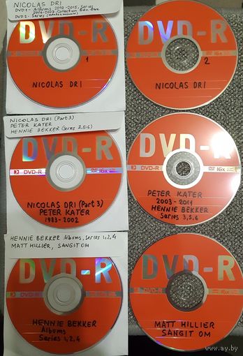 DVD MP3 дискография Nicolas DRI, Peter KATER, Hennie BEKKER, Matt HILLER, SANGIT OM - 6 DVD