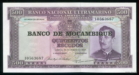 Мозамбик 500 эскудо 1976 г. P118. UNC