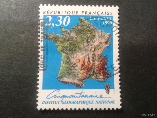 Франция 1990 карта Франции, институт географии