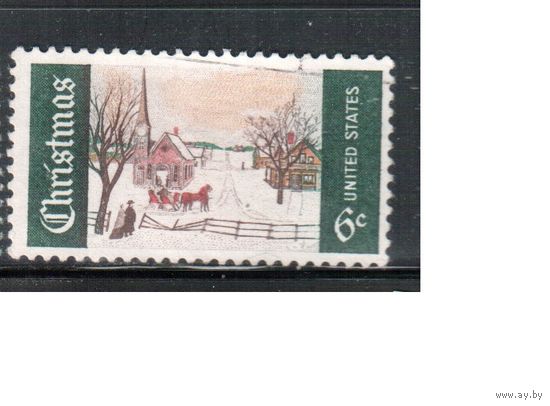 США-1969, (Мих.995) , гаш., Рождество (одиночка)