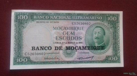 100 эскудо Мозамбик 1961 г., AU