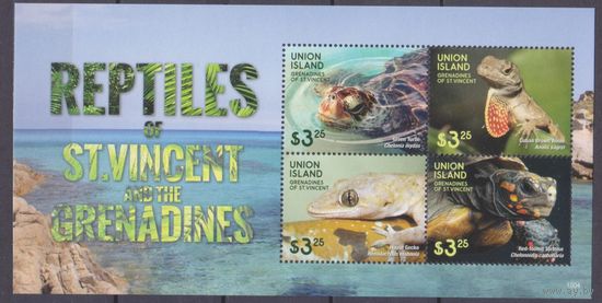 2015 Сент-Винсент Гренадины Остров Юнион 810-813KL Рептилии / Черепахи 11,00 евро