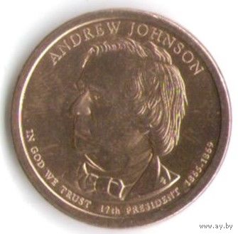 1 доллар США 2011 год 17-й Президент Эндрю Джонсон двор Р _состояние XF/aUNC