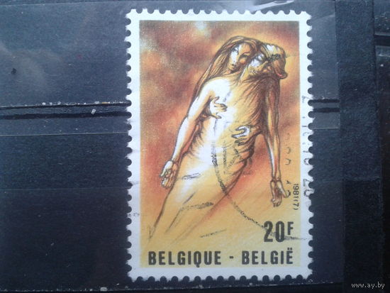 Бельгия 1981 25 лет катастрофе на шахте, марка из блока Михель-1,5 евро гаш