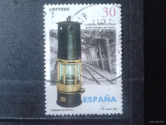 Испания 1996 Шахта, фонарь шахтера, из серии Минералы