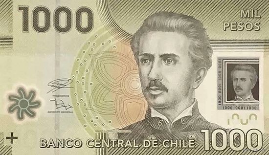 Чили 1000 песо образца 2020 года UNC p161