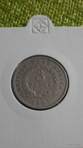 Британская Западная Африка 3 пенса 1947 г