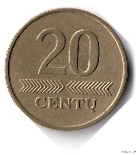 Литва. 20 центов. 2007 г.