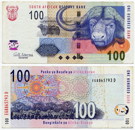 Южная Африка. 100 рэнд (образца 2010 года, P131b)