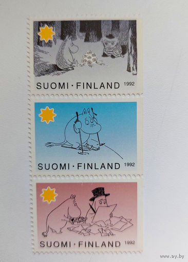 Финляндия 1992. Муми-тролли (3 марки из серии)