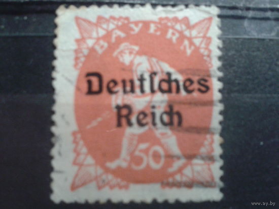 Германия 1920 Надпечатка на марке Баварии 50 пф Михель-3,0 евро гаш