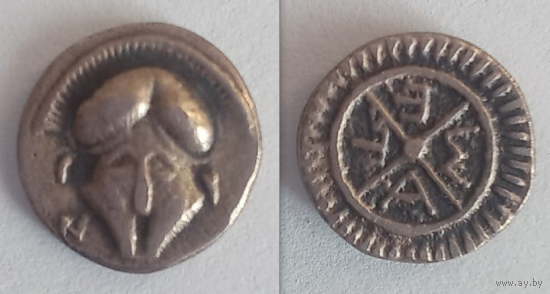 Греция Mesembria, AR Diobol,450-350 BC  Greek Silver Coin - 1,35g; 11,4mm