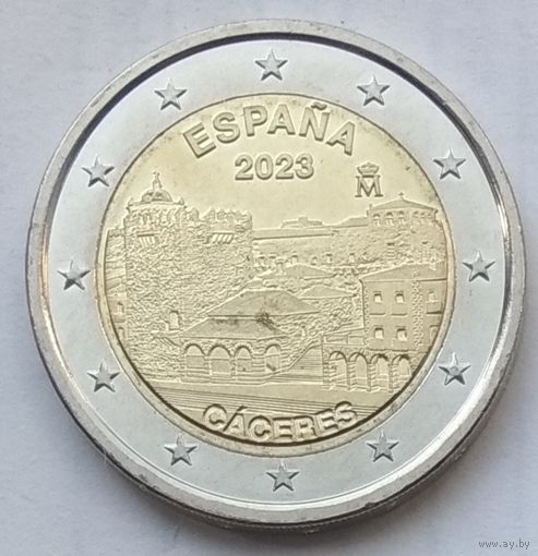 Испания 2 евро 2023 г. ЮНЕСКО. Касерес