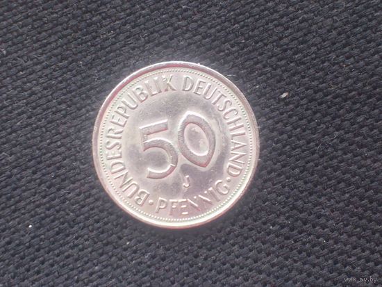 50 пфеннигов ГЕРМАНИЯ ФРГ J 1989 год