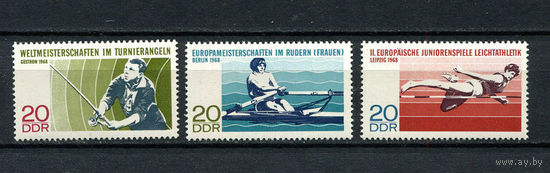 ГДР - 1968 - Спорт - [Mi. 1372-1374] - полная серия - 3 марки. MNH.  (LOT L49)
