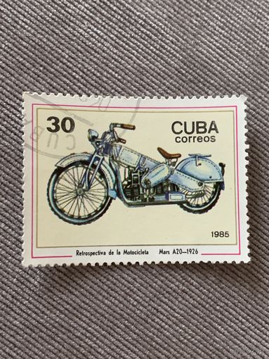 Куба 1986. Мотоцикл Mars A20 1926. Марка из серии