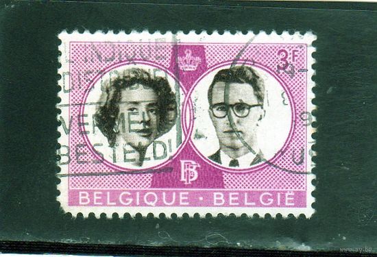 Бельгия.Ми-1229. Свадьба бельгийского короля Бодуэна и испанки Фабиоле де Мора и Арагон (королева Фабиола) .1960.