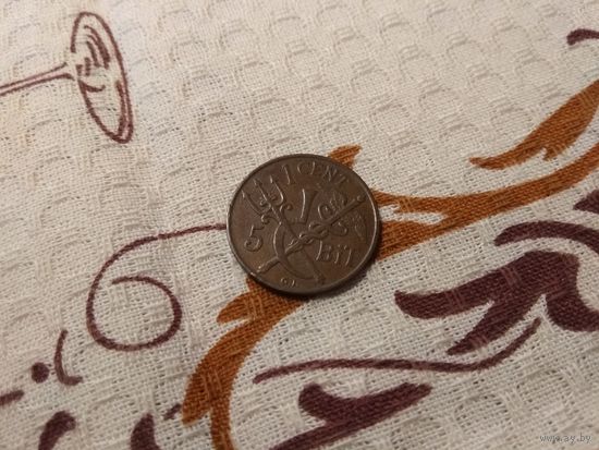 Редкостная  редкость!!! Монета Датской Вест-Индии – 1 цент (5 бит) выпуска 1905 года. Такие монеты достоинством в 1 цент (5 бит) чеканились только в одном, 1905-м году.