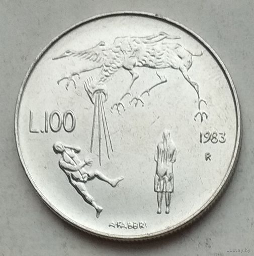 Сан-Марино 100 лир 1983 г. Ядерная угроза. В холдере