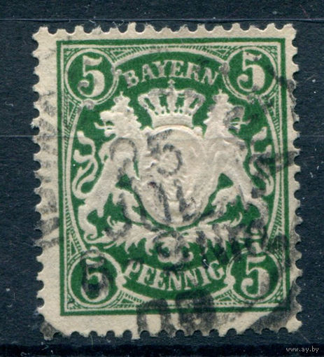 Королевство Бавария - 1888-1900г. - герб, 5 Pf - 1 марка - гашёная. Без МЦ!