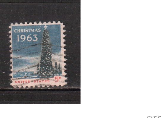 США-1963, (Мих.853) , гаш., Рождество (одиночка),(2)