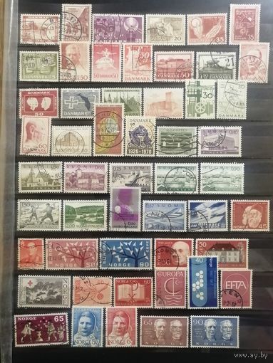 Лот гашенных марок Скандинавия 1961-1970