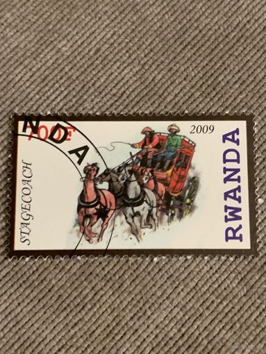 Руанда 2009. Античный транспорт. Stagecoach. Марка из серии