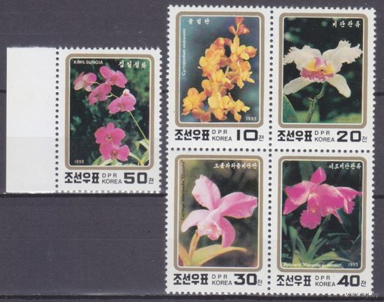 1993 Северная Корея КНДР 3495-3499 Цветы 5,00 евро