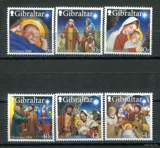 Гибралтар - 2000г. - Рождество - полная серия, MNH [Mi 945-950] - 6 марок