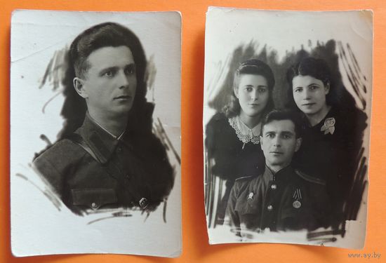 Фото "Офицер", на фото один человек, 1940-е гг., 2 шт.