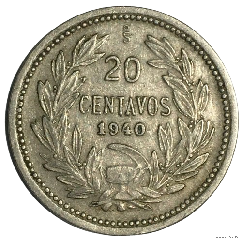 Чили 20 сентаво, 1940