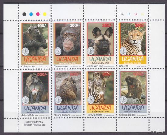 1994 Уганда 1429-1436KL Фауна - Sierra Club 11,00 евро