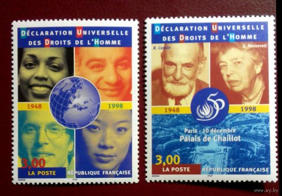 Франция 1998 г. Декларация прав человека.   Полная серия.