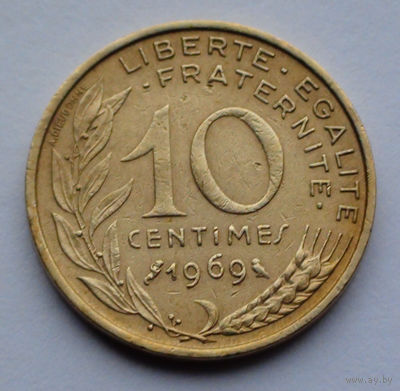 Франция 10 сантимов. 1969