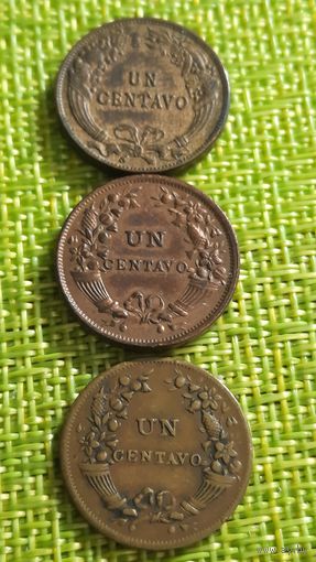 Перу 1 сентаво 1941 г ( последний год чекана , надпись сентаво ровно )