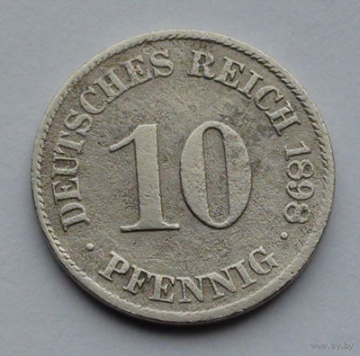 Германия - Германская империя 10 пфеннигов. 1898. J